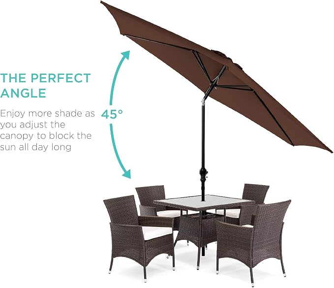 Best Choice Products 10ft Outdoor Table Compatible Steel Polyester Market Patio - Image 2
