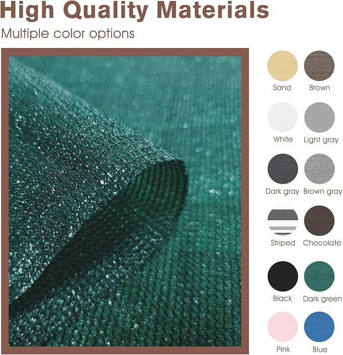 SUNNY GUARD Customized 3'x29' Dark Green Balcony Privacy Screen, 91% Shade - Image 5
