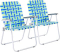 VINGLI Oversize Patio Lawn Webbed Folding Chairs Set of 2, Outdoor Beach Chair by VINGLI