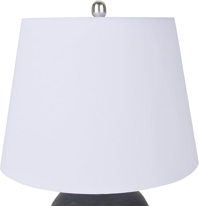 Table Lamp with Black Distressed Ceramic Base, 23-Inch Height