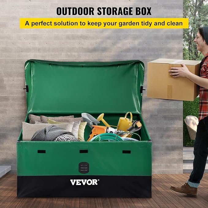 VEVOR Outdoor Storage Box, 100 Gallon Waterproof PE Tarpaulin Deck Box - Image 2