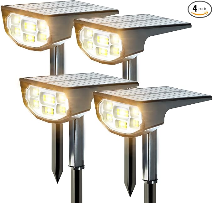 Solar Spot Lights Outdoor IP68 Waterproof, Ultra-Bright Performance，Simple Modes by Home