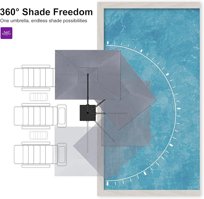 PURPLE LEAF 9' X 11.5' Rectangle Patio Umbrella - Image 6