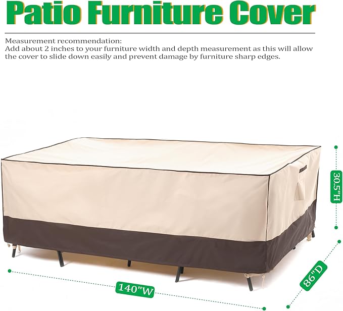 F&J Outdoors Heavy Duty Rip-stop Fabric Extra Large Anti-UV Waterproof Patio - Image 2