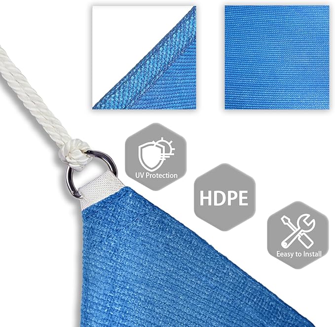 Patio Paradise 24' x 24' x 24' Sun Shade Sail Triangle Canopy Shade Cloth - Image 3
