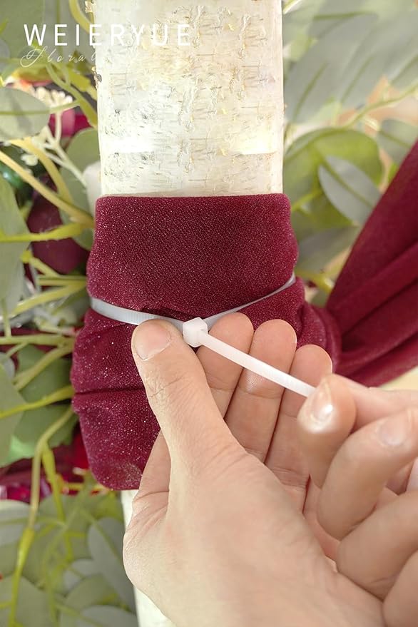 Artificial Flowers Arch Swag Set, Wine Red, 3-Piece Pack