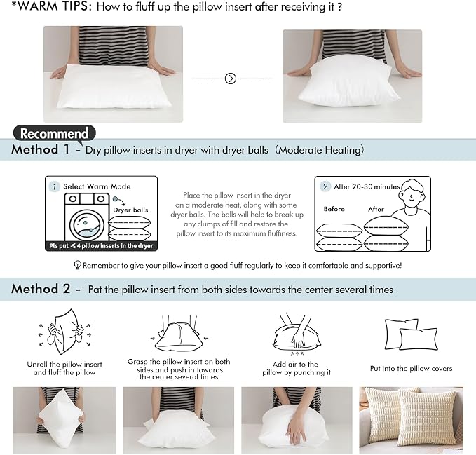 MIULEE Pack of 2 26x26 Outdoor Pillow Inserts, Outdoor Throw Pillows - Image 7