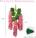 Artificial Wisteria Flowers 48 Pack Pink Plastic Hanging Vines