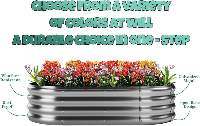 Galvanized Metal Planter Round Raised Garden Bed Kit - Image 5