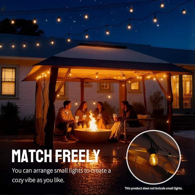 Gazebo 13 x 13 ft Pop-Up Canopy with UPF 50+ Fabric in Blue and Grey