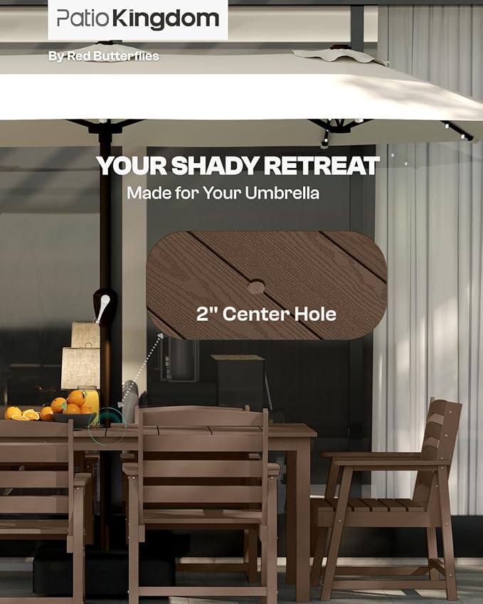 7-Piece Brown Outdoor Dining Set - Image 4