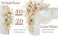 Artificial Flowers Wedding Arch Kit, Beige Silk Roses with Sheer Drapes