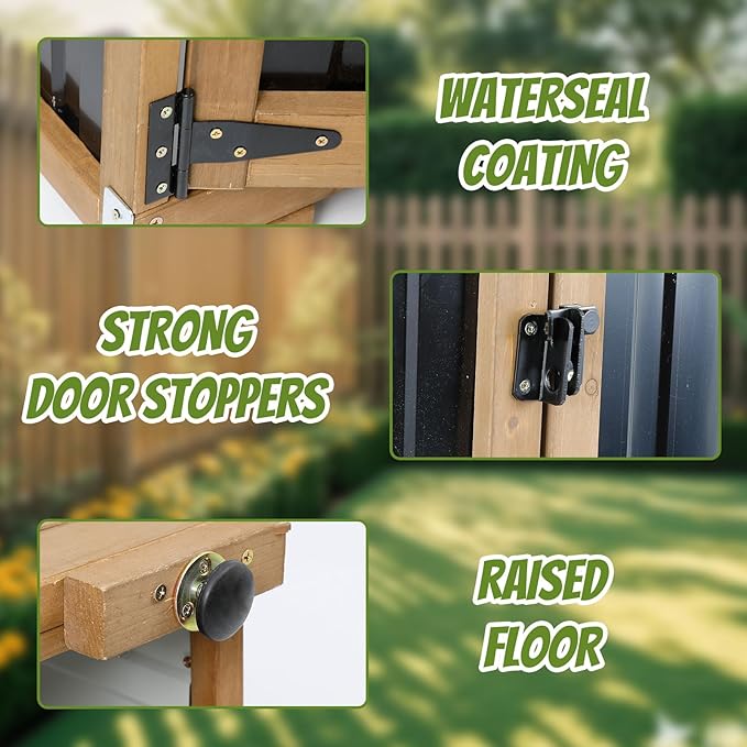 Storage Shed Cabinet, Brown Wood and Metal, Adjustable Shelves