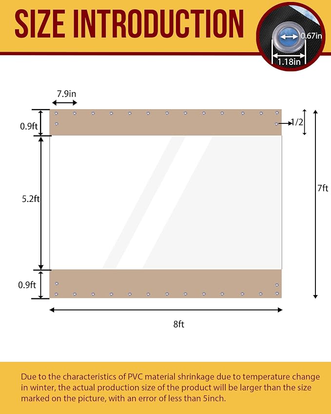 FoundGo 7'Hx8'W Outdoor Vinyl Curtains - Image 5