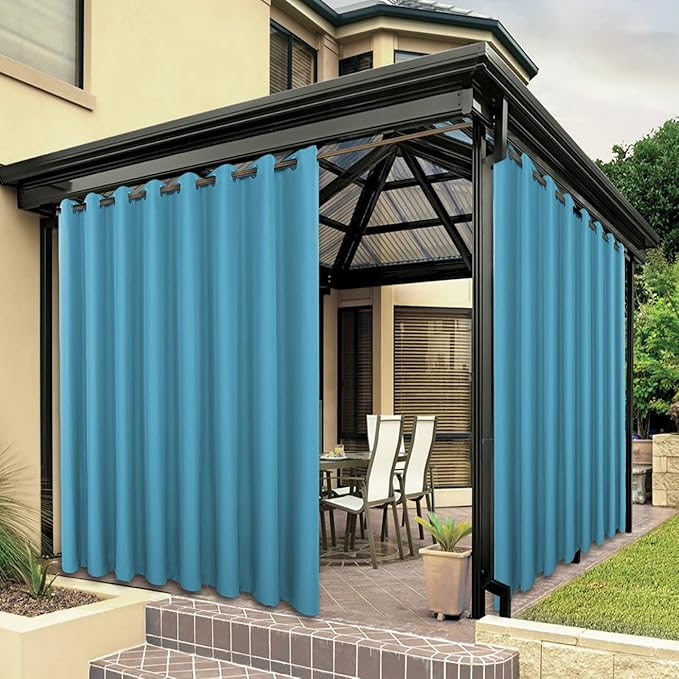 BONZER Outdoor Curtains for Patio Waterproof Thick Privacy Wide Grommet Light by Bonzer