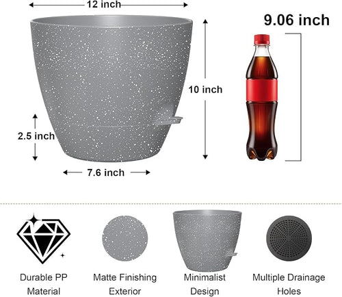 12 Inch Large Self Watering Pots, Flower Pots - Image 2