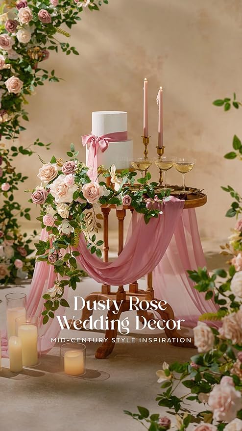 Artificial Flowers, 25 Pcs Foam Roses with 8-Inch Stems, Dusty Rose Shades