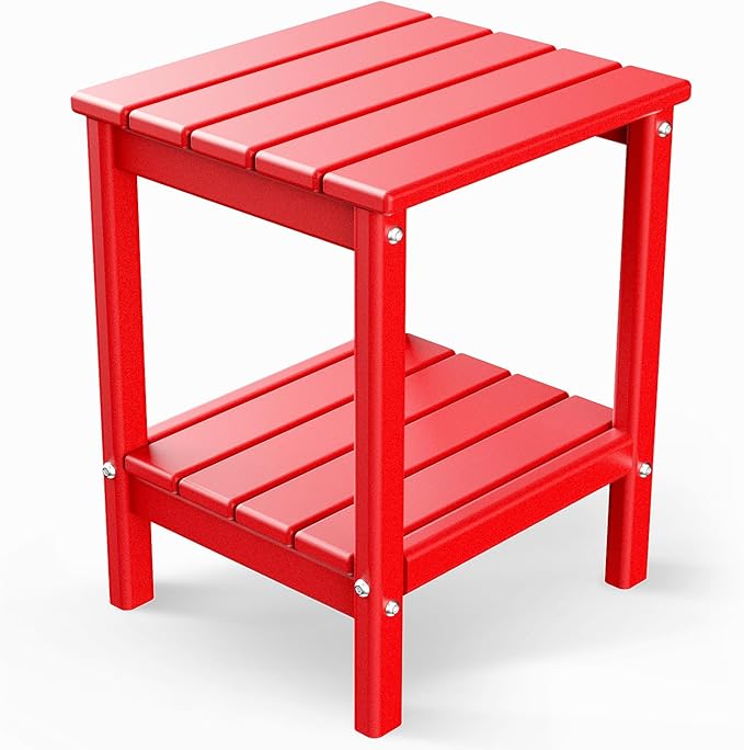 GREENVINES Adirondack-Outdoor-Side-Table | 14 x 13 Inches | HDPE Plastic | All by GreenVines