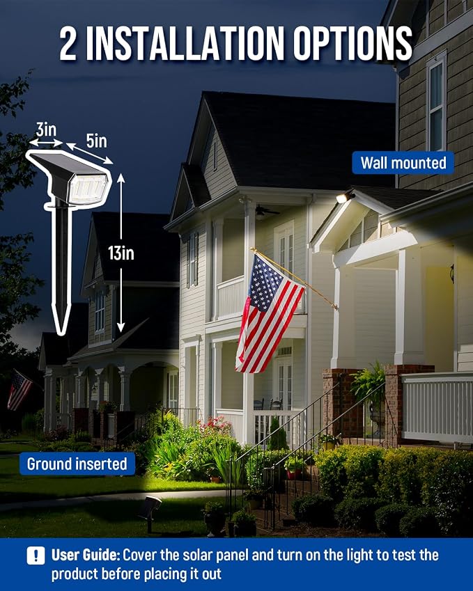 Solar Lights Outdoor Lighting IP65 Waterproof, 63LED Solar Spotlights, 3 Pack - Image 7