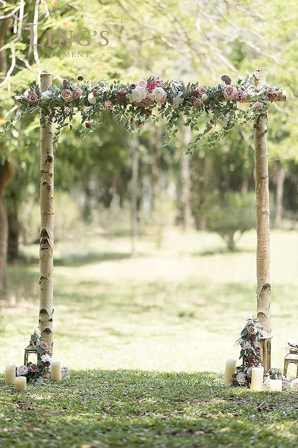 Artificial Flower Garland, Dusty Rose & Mauve Silk, 78 Inch Arch Swag