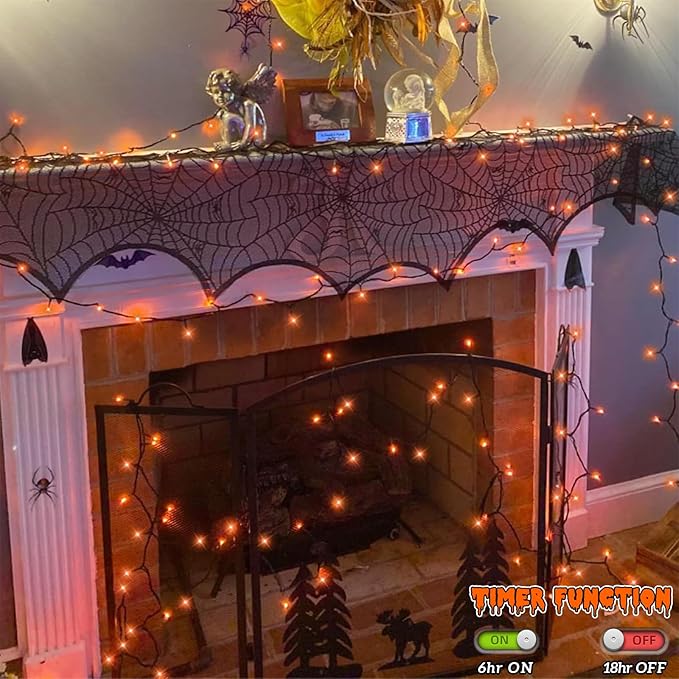 String Lights, 500 LED, 165ft Outdoor Waterproof, Orange