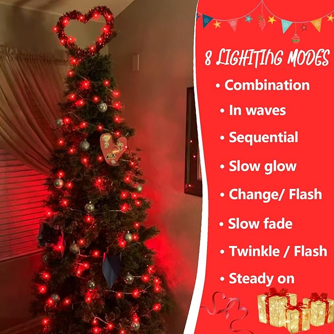 String Lights 165ft 500 LED Red Waterproof Outdoor Halloween