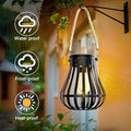 Lanterns, Black Solar Hanging Lamp, 24 Ceramic Cores, Waterproof