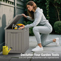 Deck Box 45 Gallon Resin Outdoor Storage Chest in Greige