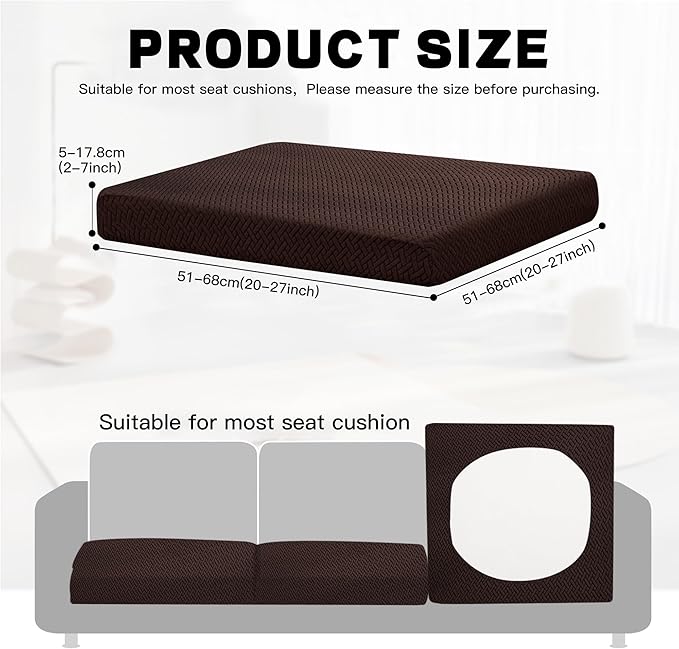 Cushion Covers for Outdoor Patio Furniture, 8-Piece Coffee, Water-Repellent