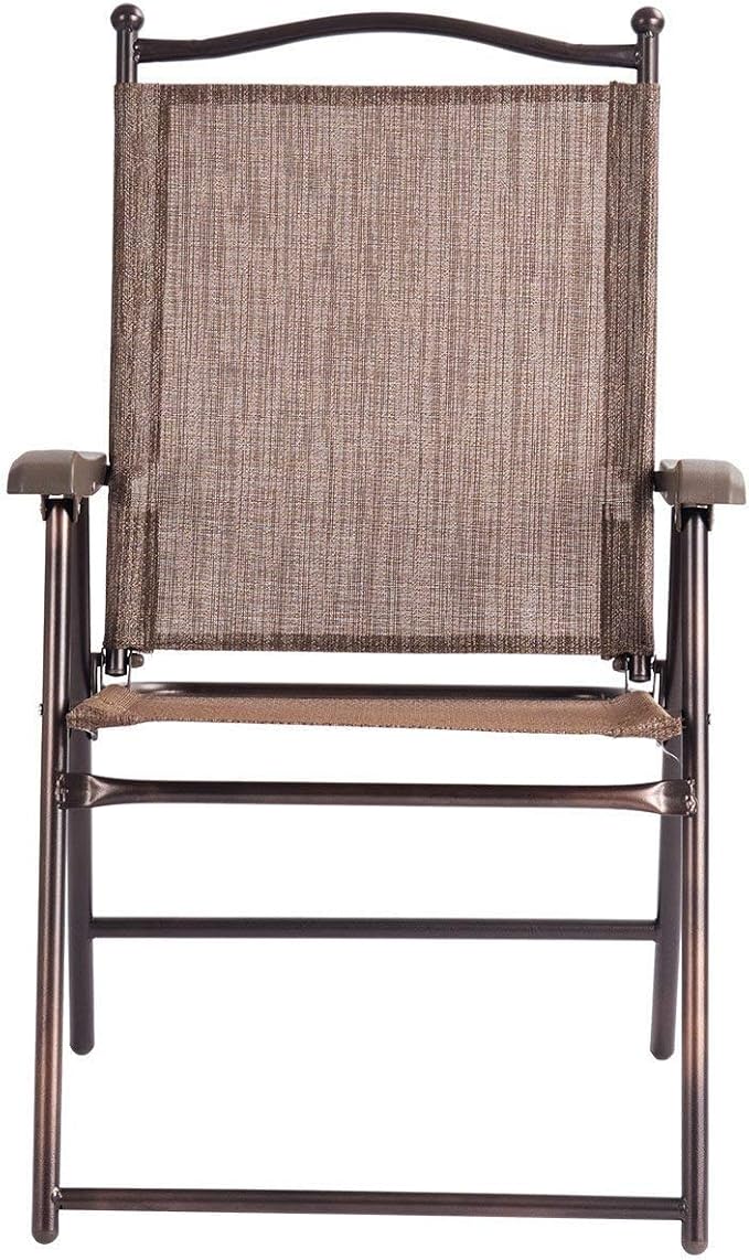 Giantex Set of 2 Patio Folding Chairs, Outdoor Patio Dining Chairs w/Armrest - Image 6