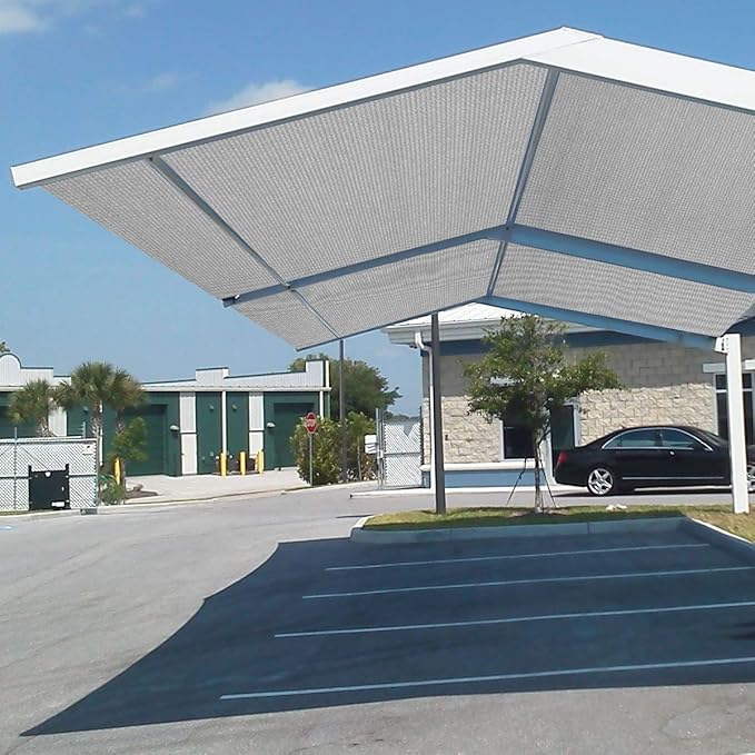 Eden's Decor Straight Flat-Edged Sun Shade Sail Rectangular 13' x 19' Grey - Image 7