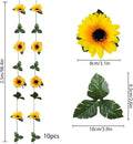 Artificial Sunflower Garland 10 Pack, 8.2 ft Yellow and Green Silk Vines