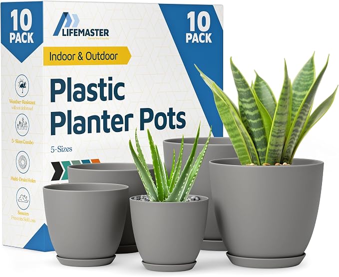 Planter Pots with Drainage Holes by LIFEMASTER