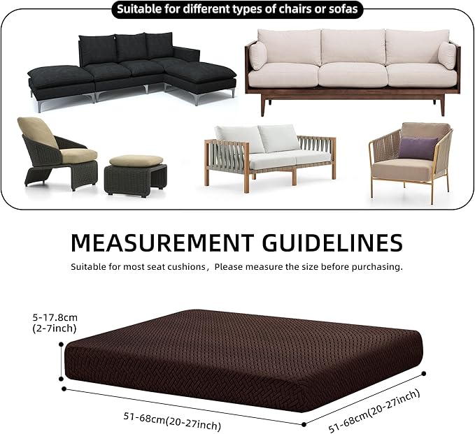 Sofa Covers for Patio Cushions, Stretch Polyester Spandex, Multi-Piece Set