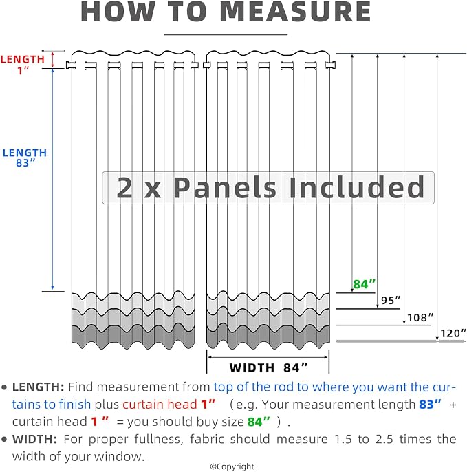 Outdoor Indoor Curtains W84 x L108 - Image 4