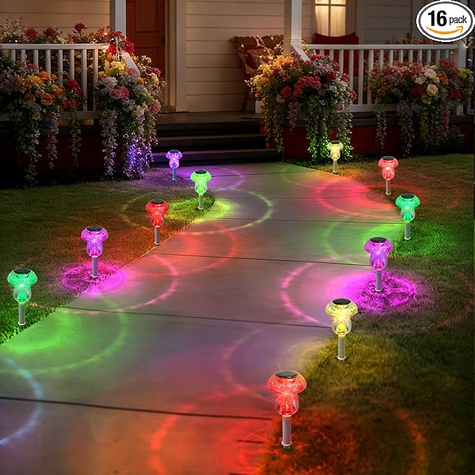 Solar Lights Outdoor, 16 Pack Mushroom Lights Outside Waterproof, Solar Powered by SolarOutdoorLights