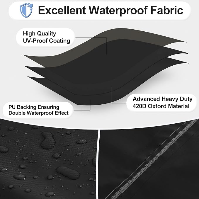 Waterproof Patio Furniture Cover for Sectional and Table Sets, Black