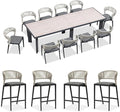 PURPLE LEAF 11 Pieces Outdoor Dining Set Patio Table and Chairs Set Aluminum by PURPLELEAF