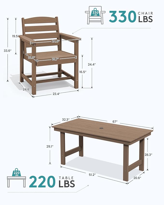 SERWALL 8-Piece Patio Dining Sets - Image 4