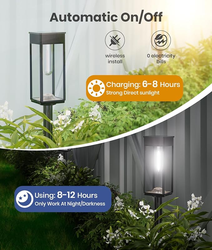Solar Pathway Lights Outdoor, 12 Pack Bright Solar Lights Outdoor, Auto On/Off - Image 7
