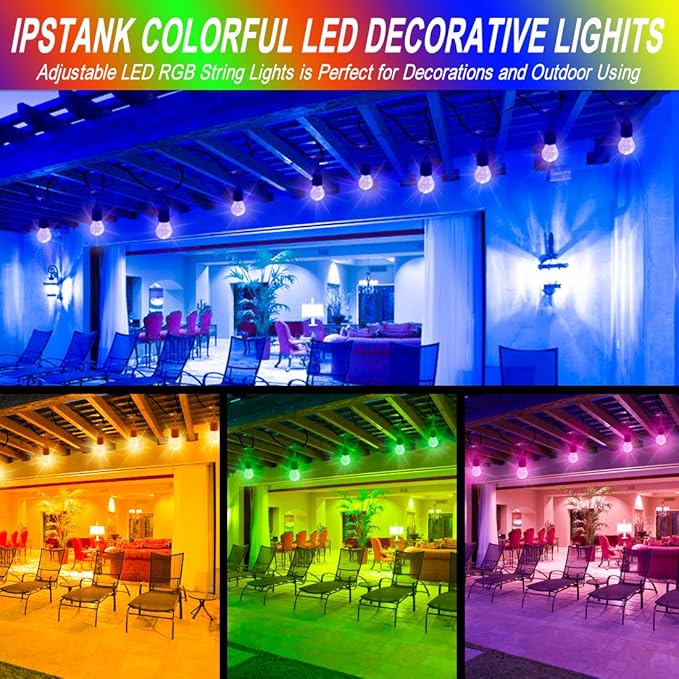 String Lights 96 FT Outdoor LED Multicolor with Remote Control