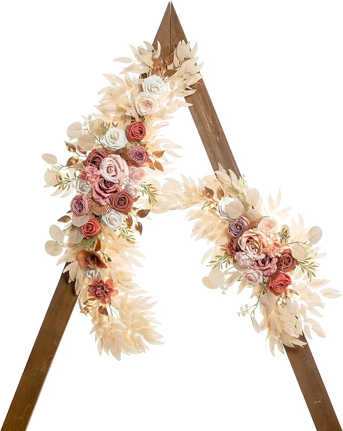Champagne Artificial Flowers Silk Swag for Wedding Arch, 40 Inch Long