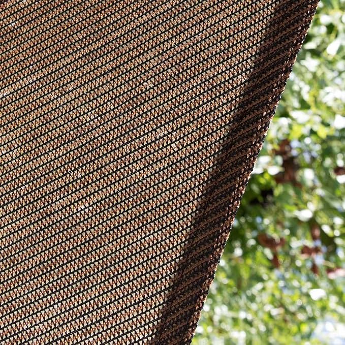 Amgo 8' x 8' x 8' Brown Triangle Sun Shade Sail UPF50+ Canopy Awning AGSLT - Image 8