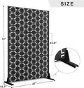 Metal Decorative Fence Privacy Screen, 1 Panel, 72 x 47 in, Black