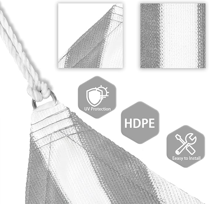 Patio Paradise 28' x 28' x 28' Sun Shade Sail Triangle Canopy Shade Cloth - Image 3
