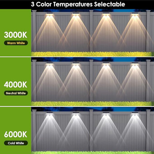 12 Pack Solar Fence Lights Outdoor Waterproof LED - Image 2