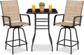 Homall 3 Piece Outdoor Patio Swivel Bar Stools Set, High Top Table by Homall