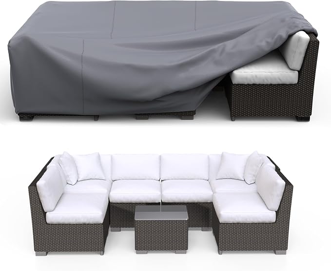 Patio Furniture Set Cover Waterproof, Heavy Duty 600D Furniture Covers by Brosyda