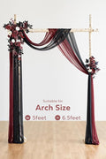 Artificial Flowers Wedding Arch Kit, Black and Burgundy, 4-Piece Set