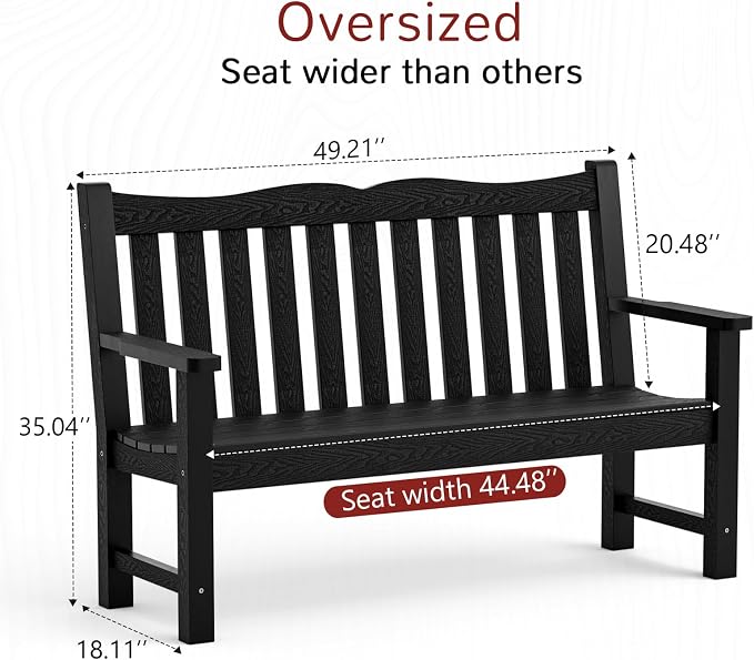 Stoog All-Weather Outdoor Bench & Chairs Set, 3-Piece Patio Furniture Set - Image 5